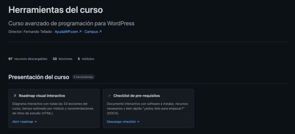 herramientas del curso wordpress avanzado ayudawp 1